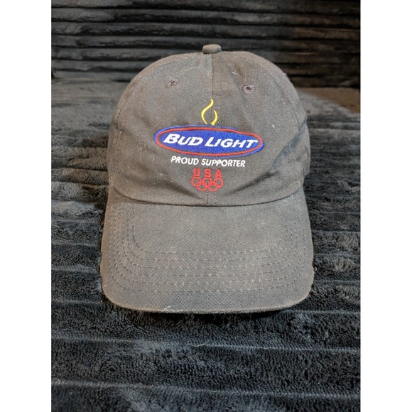 K-Products Other - Vintage Bud Light USA Olympics Hat Black K-Products Made in USA Dad Cap